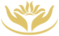 artistic representation of two hands holding a lotus flower